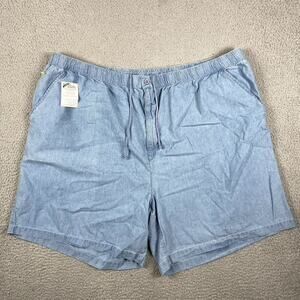 King Size Chino Shorts Drawstring Men's 4XL Blue Elastic Waist New